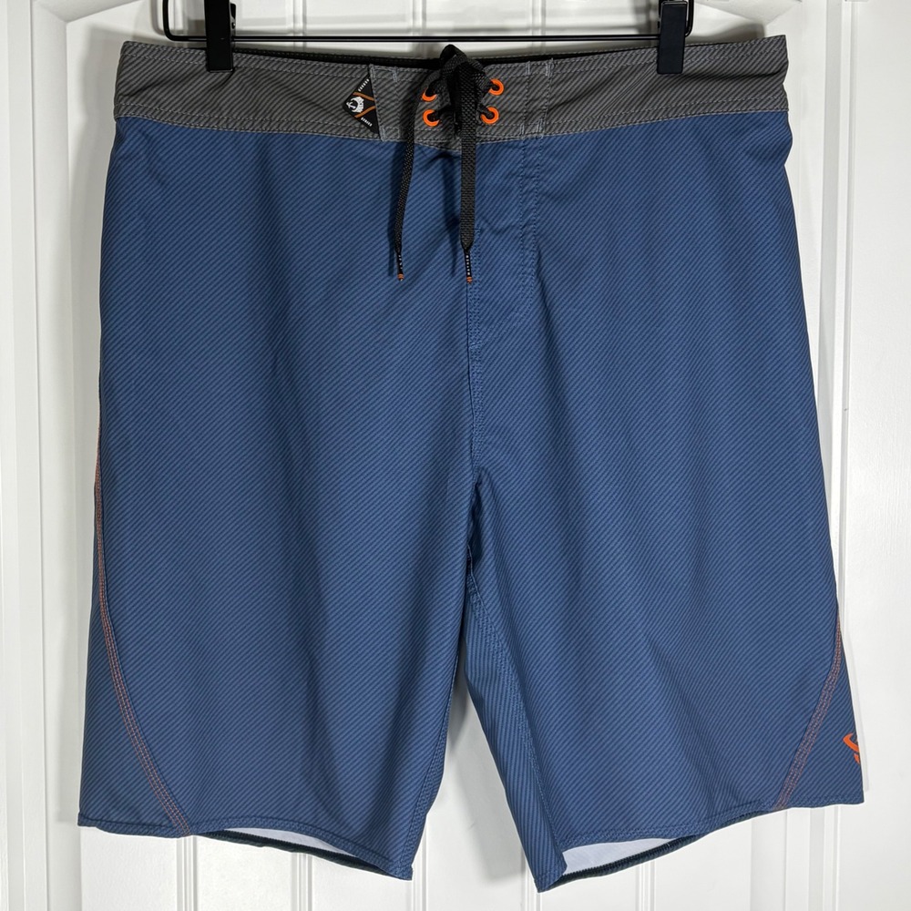 Lost Mayhem Carbon Series Fortified Boardshorts Blue Orange Mens 34 Surf Trunks